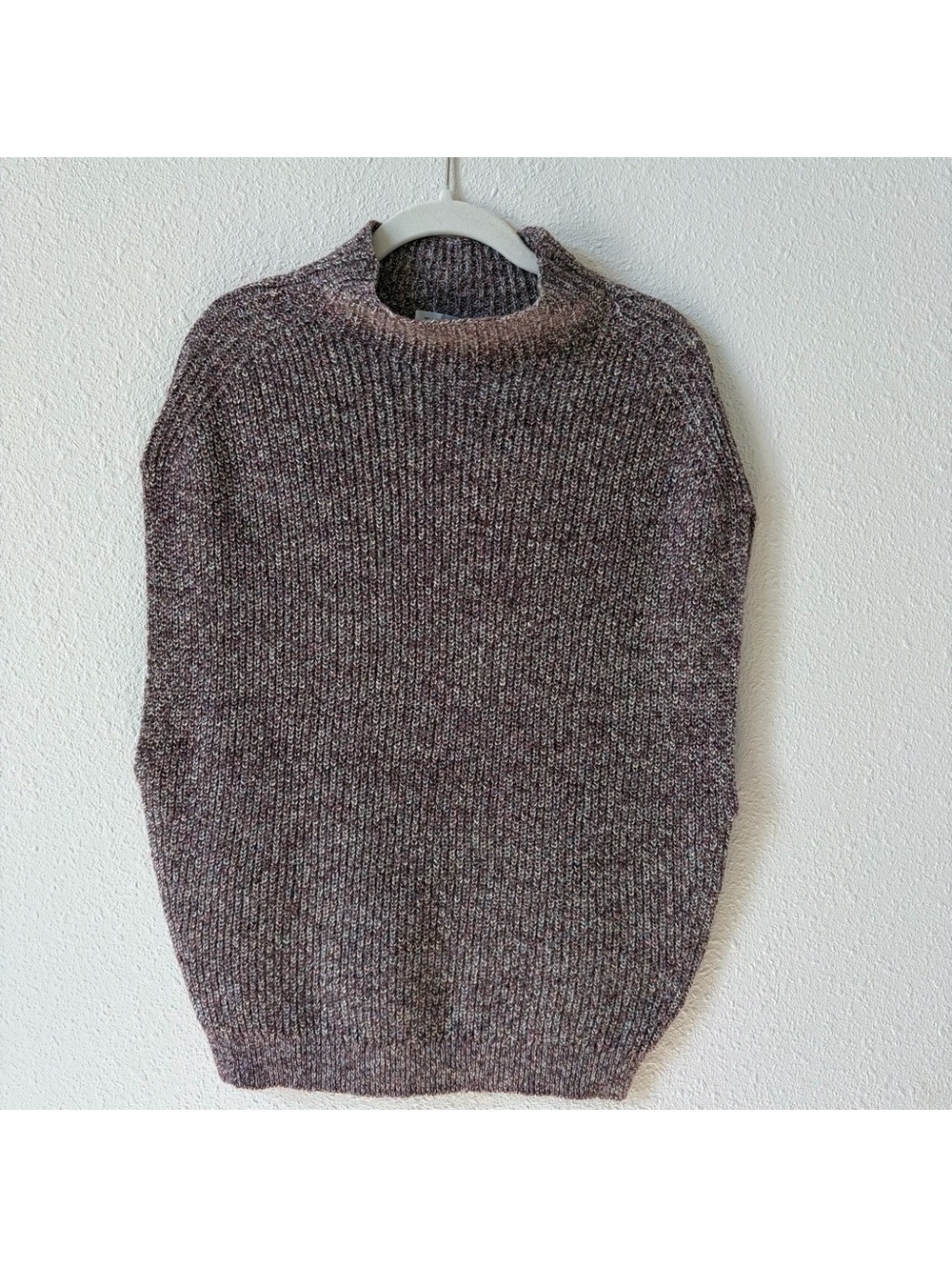 Michael Stars Aggie Pullover Plum Size Medium Tweedy Rib Cotton